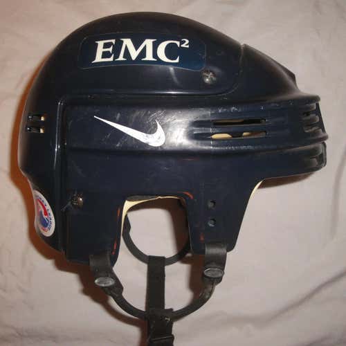 WORCESTER ICECATS NIKE 0004 HELMET LARGE NAVY PRO STOCK AHL DEFUNCT