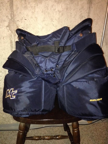 New Bauer Goalie Pants College Return Supreme Pro GHP SIZE LG Merrimack- WILL TRADE FOR XL PANTS
