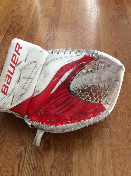 Pro Stock Bauer Reactor 6000 Goalie Glove NCAA Cornell JRZ Made In Canada