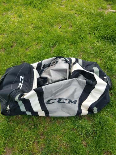 CCM gray used wheeled hockey bag