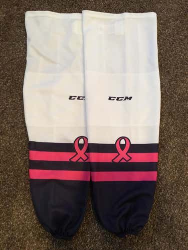 New CCM Pro Stock Cancer Awareness Socks