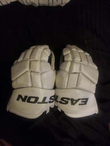 White Easton Senior 13" Hockey Gloves