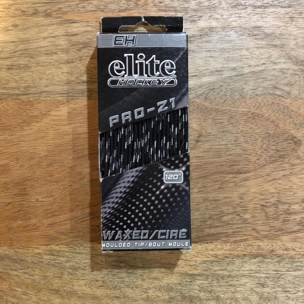 Elite Hockey Black Waxed Skate Laces 120”