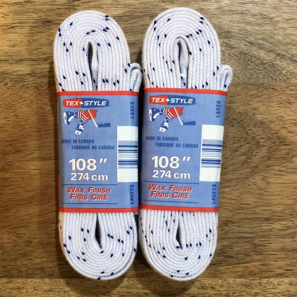 2 Pack Tex Style White Waxed Skate Laces 108”