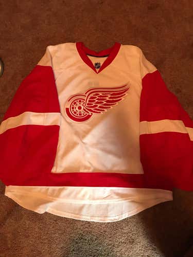 New Pro Stock Detroit Red Wings Goalie Cut TI Reebok Edge Jersey 58G