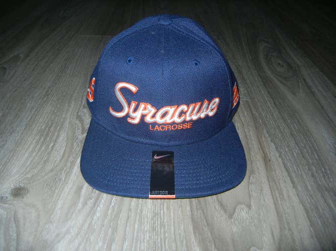New Syracuse Lacrosse Nike Snapback Baseball Hat Navy Blue/Orange/White