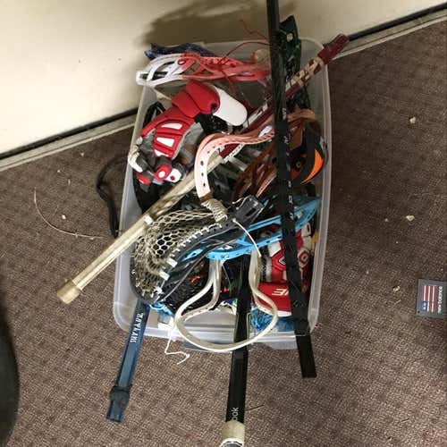 A Bunch Of Crappy random Lacrosse Gear And Strings