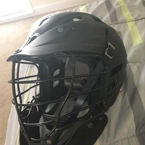 Blacked Out Cascade Helmet With Goalie Throat