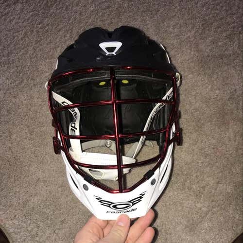 Like New Matte Black Cascade R W/ Chrome Red Facemask