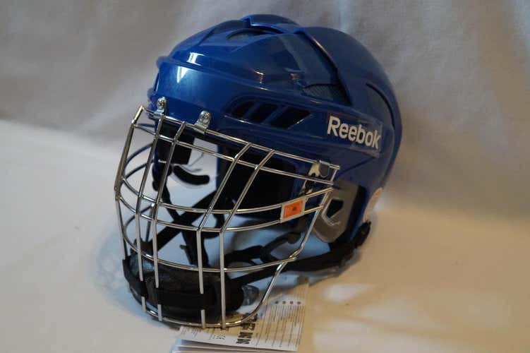 "BNWT" Royal Blue Reebok 11k Complete Box Helmet with "new" Chrome Max Lax Facemask