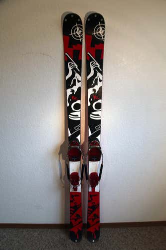 K2 Public Enemy Twin Tip Park Skis 169 cm. Rottefella Cobra Telemark Bindings