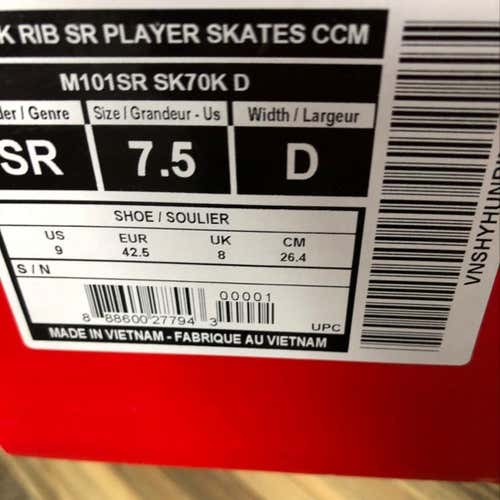 Ccm 70k Skates Brand New 7.5D