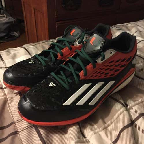 Miami Hurricanes Adidas Omaha Series Size 9.5 Cleats