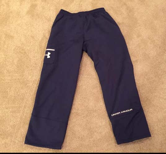 UNDER ARMOUR STORM FIT LARGE FLEECE PANTS NAVY BLUE