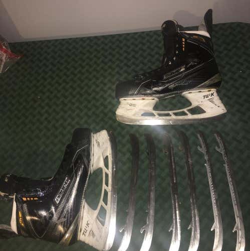 Used Bauer MX3 Skates With 4 Sets Of Blades