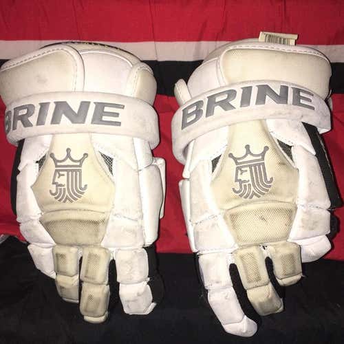 Brine King White 13” Goalie Gloves