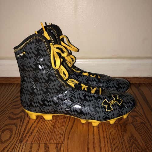 UMD Maryland Terrapins Black Ops Under Armour UA Highlight Cleats Size 10