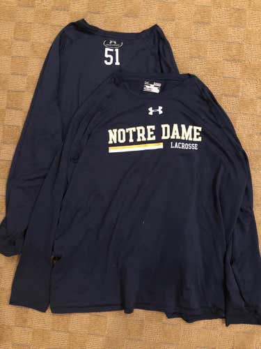 Notre Dame Team Issued Under Armour Long Sleeve Shooter Shirt