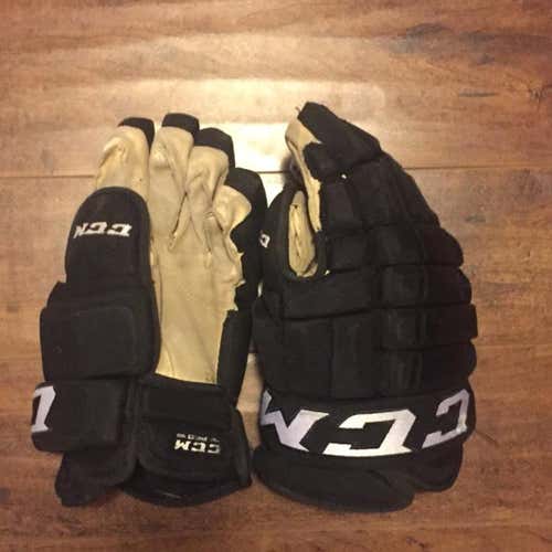 Used Pro Stock Ccm Black Gloves 14 Inch