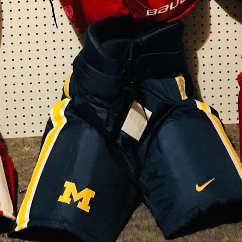 Large +1 University Of Michigan Nike/Bauer Custom Pro Pants NEW