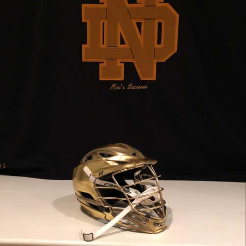 Notre Dame Team Issued Cascade R Helmet- Chrome Gold Headwrapz