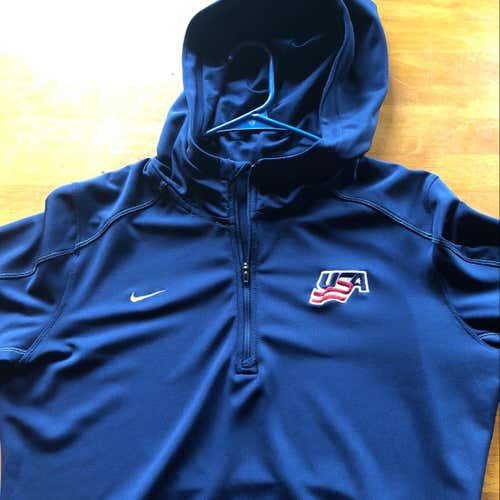 NIKE Team USA, Team Issued Nike 1/4 zip with Hood. Great condition, no stains, looks new.