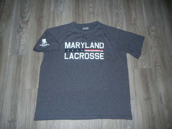 Maryland Lacrosse Under Armour Wounded Warrior Project Tee Shirt Sz XXL Gray