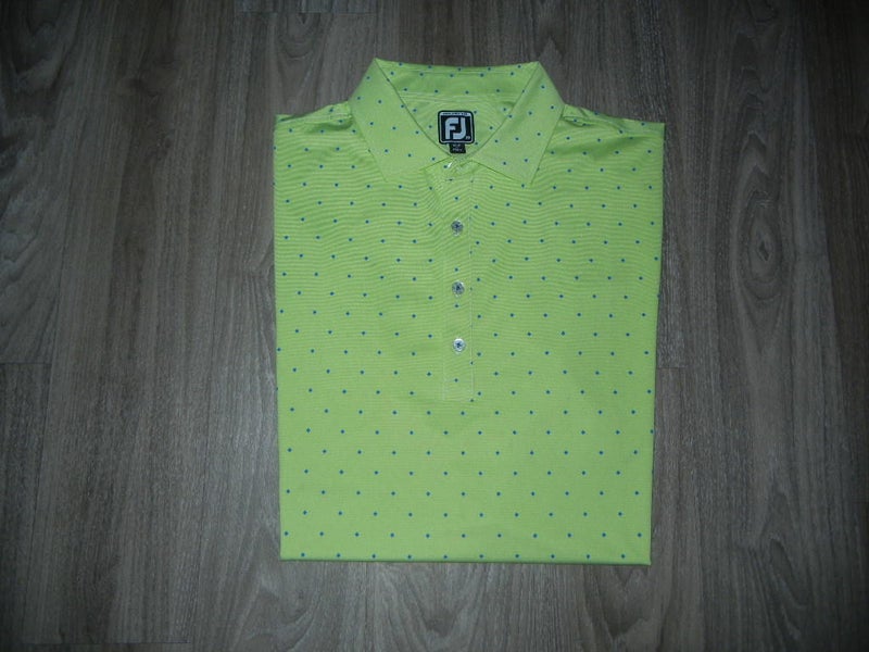 FootJoy "FJ" Athletic Fit Mens Golf Polo Sz XXL Green/Blue Geometric Pattern