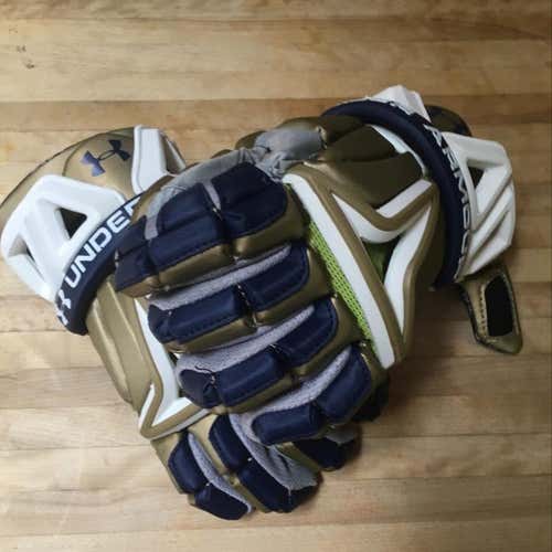 Notre Dame Custom gold, blue and white Under Armour Gloves