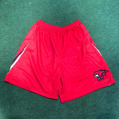 New! Red Panther Lacrosse Shorts, XXXL, OT, Red, Blue, And White