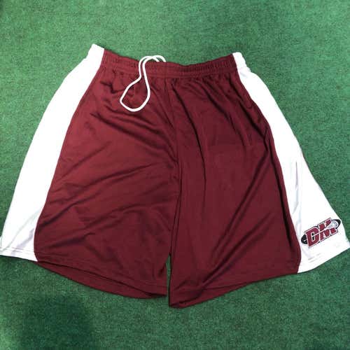 New! DM Lacrosse Shorts, XXL, OT, Maroon And White