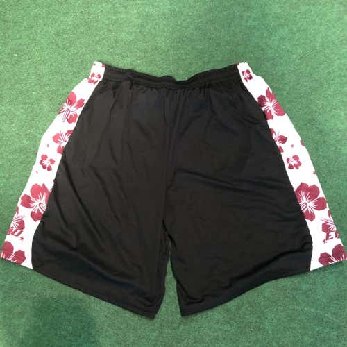 New! EKU Hawaiian Lacrosse Shorts, XXL, OT, Black, Red, White
