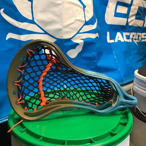 Dyed Tan And Blue Warrior Swarm Strung With Black Hard Mesh