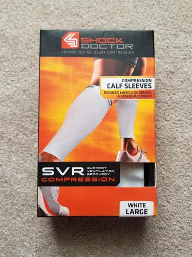 Brand New White Shock Doctor Calf Sleeves Large $10 each
