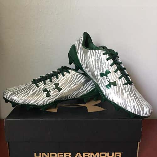 New* Under Armour Silver And Green Cleats