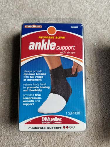 Brand New Mueller MEDIUM Neoprene Blend Ankle Support w/ STRAPS