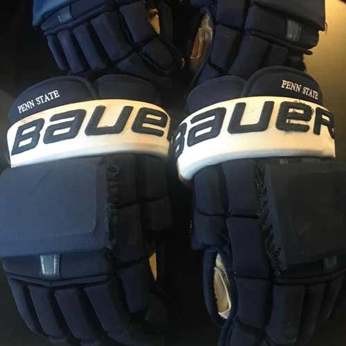 Bauer Nexus 1000 Penn State University Hockey Gloves Size 15 With Shot Blockers
