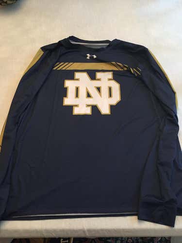 Notre Dame lacrosse team-issue pregame long sleeve shooter shirt