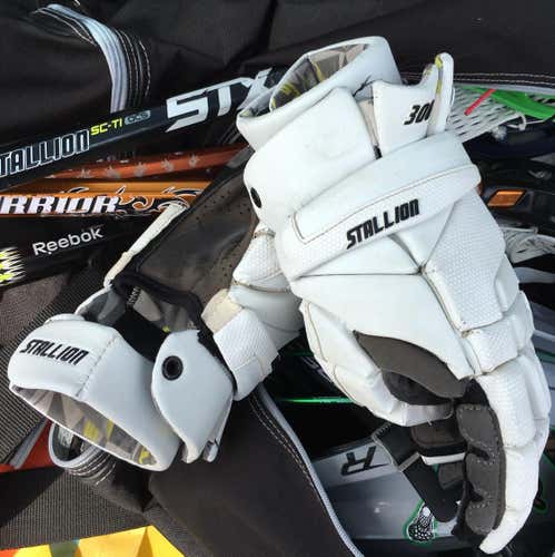 Barely Used STX Stallion 300 Gloves (white)