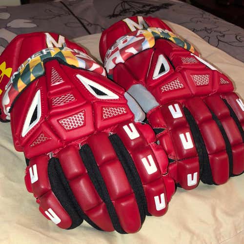 Limited Edition Univ Of Maryland Issued Pride Gloves (Terps Under Armour)