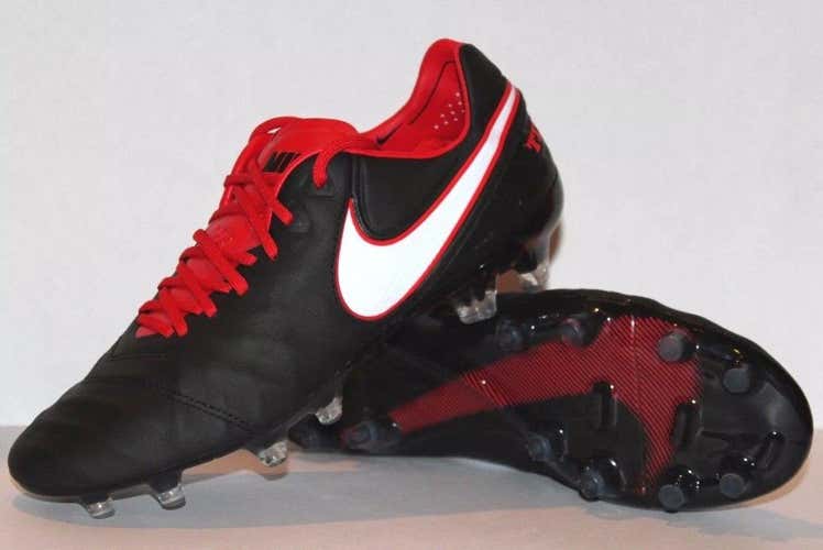 NEW NIKE TIEMPO LEGEND VI FG ACC Soccer Cleats Mens Black Red