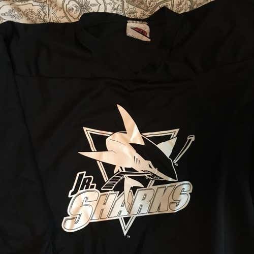 San Jose Jr Sharks Black Large Practice Jersey