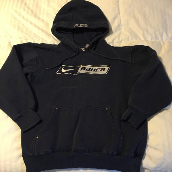 Vintage Nike Bauer Hoodie 42”Chest Navy Blue