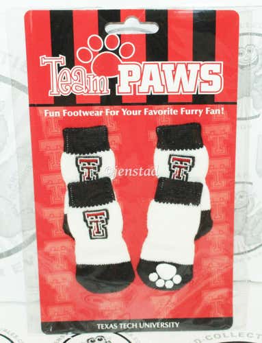 ONE PACK OF 4 DOG PET SOCKS - TEAM PAWS NCAA TEXAS TECH UNIVERSITY SMALL NEW
