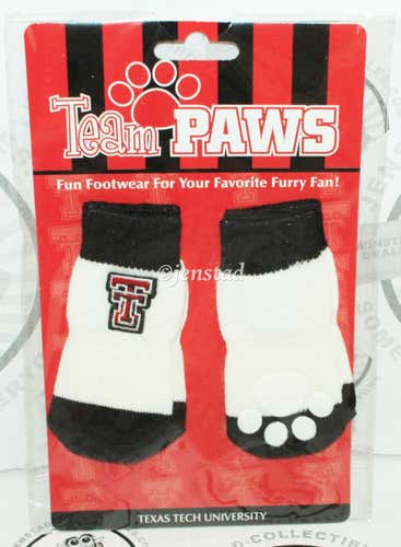 ONE PACK OF 4 DOG PET SOCKS - TEAM PAWS NCAA TEXAS TECH UNIVERSITY MEDIUM NEW