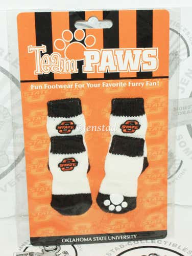 ONE PACK OF 4 DOG PET SOCKS - TEAM PAWS NCAA OKLAHOMA STATE UNIVERSITY SMALL NEW