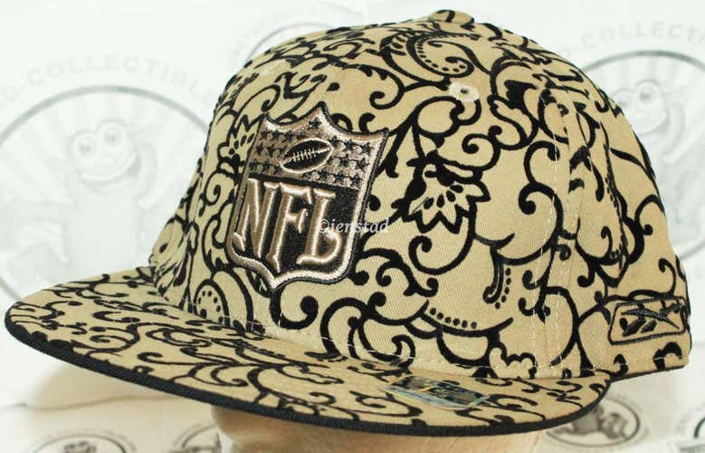REEBOK NFL LOGO FLAT BILL MEN'S HAT - FITTED SIZE 8 CAP NEW