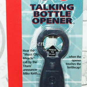 TENNESSEE TITANS NFL FOOTBALL TALKING BOTTLE OPENER AUTO SOUND 'NEEDS BATTERY'