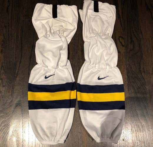 Pro Stock Team Issue University of Michigan Hockey Nike swift hockey socks Pro Return