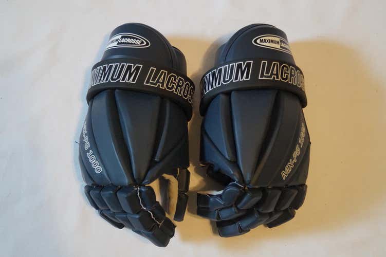 *BNWT*Maximum Lacrosse Box Lax Old Skool Navy Blue Leather Player Gloves MX-PG-1000